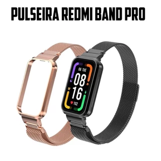 Pulseira para Redmi Band Pro milanesa de metal em aço inoxidável