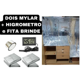 Kit Grow Cultivo C/2 Mylar Isolante C/ Higrometro C/ Fita 2,10x1,40m