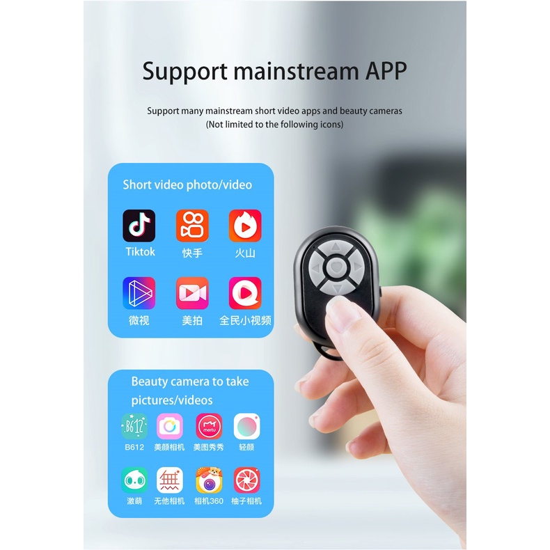 Mini controle remoto Bluetooth smartphone para IOS Android tablet bate ...