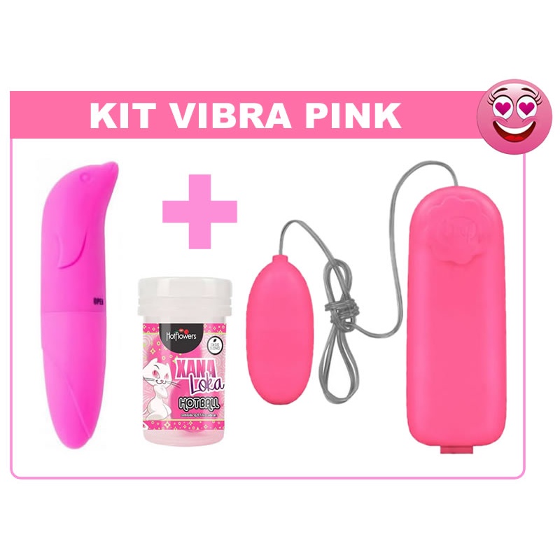 Kit Vibra Pink Vibrador Golfinho Vibrador Bullet Xana Loka Hot Ball Sex Shop Produtos 7559