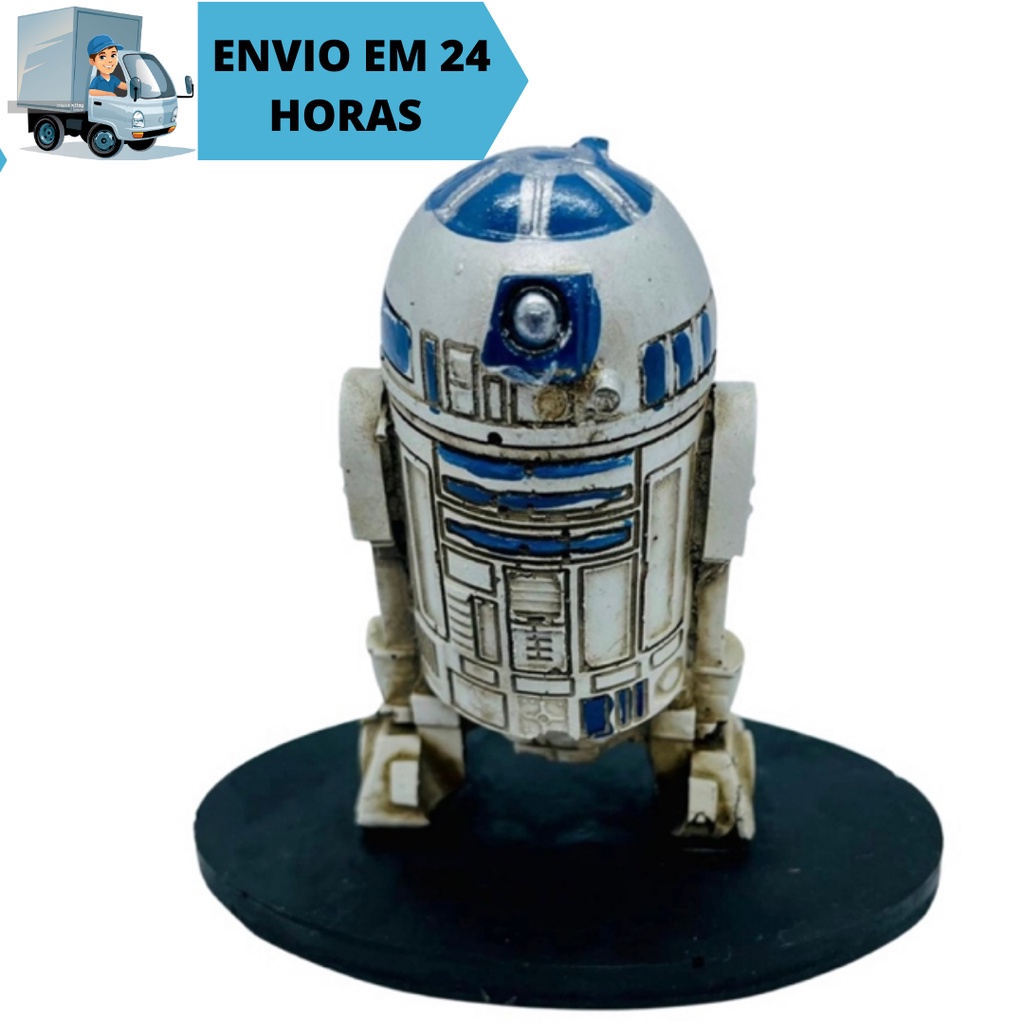 Boneco R2 D2 Star Wars Filme Colecionavel Estatua Miniatura Resina