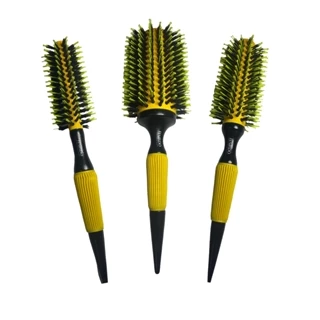 Kit 3 Escovas Térmicas Profissionais Salão Cabelo Cerdas De Javali