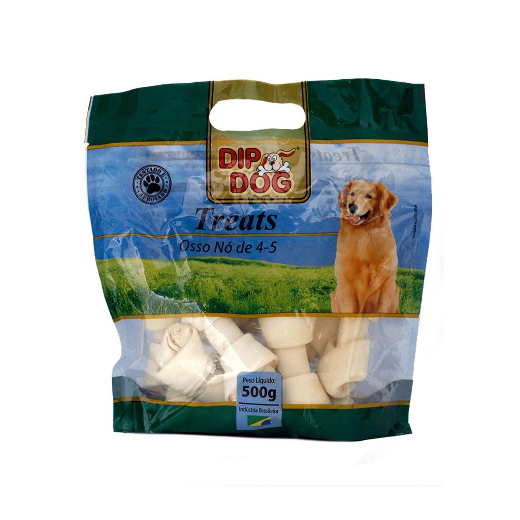 Osso Petisco Nó Nozinho Premium 4/5 Dip Dog 500 Gramas