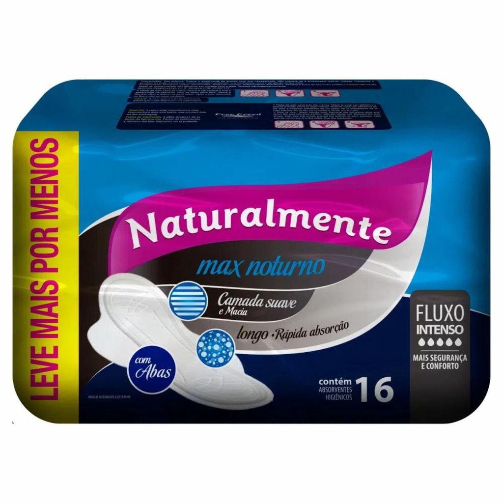 Kit 48 Absorventes De Uso Noturno Com Abas Fluxo Intenso | Shopee Brasil