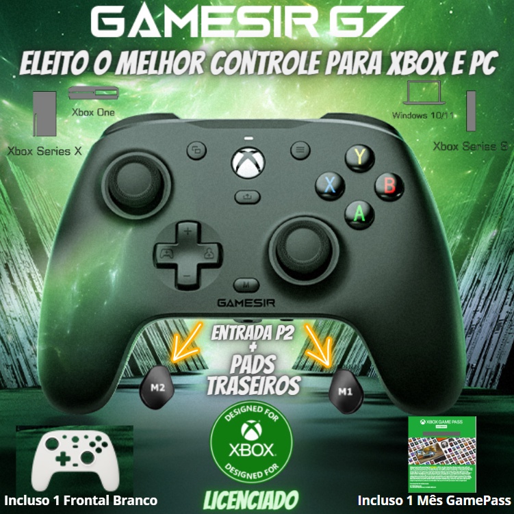 Controle GameSir G7 p/ Xbox One Xbox Series S X e Windows / Produto Li