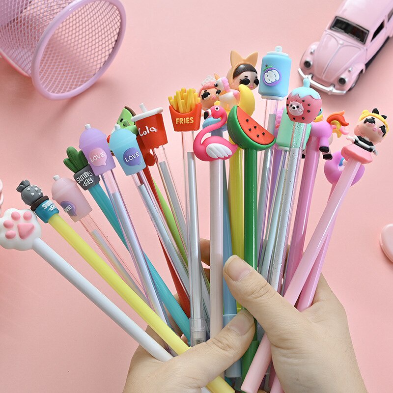 Caneta Criativa Gel Fofa Bixinhos Personagens Animadas Kawaii