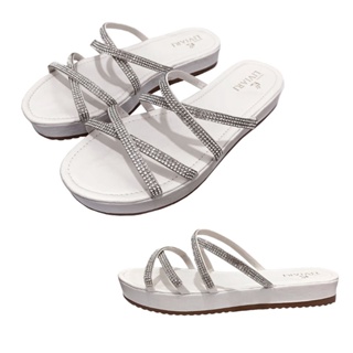 Sandália Feminina Papete Birken Tendência Rasteira Blogueira Flatform Rasteirinha com Strass 2023 Ref. 30/70