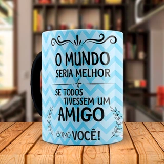 Caneca Mágica Melhor Amigo do Mundo com Nome Personalizado