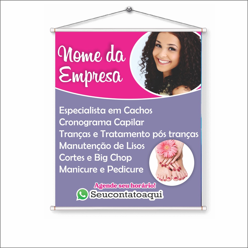 Banner Salão de Beleza Tratamentos Diversos com Contato - Loja