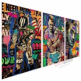 Kit 3 Quadros Decorativos para Sala Quarto Escritório Grafite Salvador Dalí Arte de Rua
