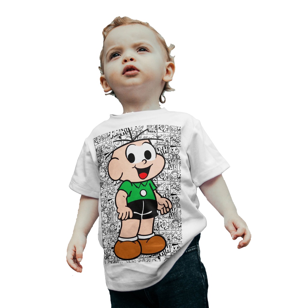 Camiseta Camisa Infantil Turma Da Monica Cebolinha Shopee Brasil 2128