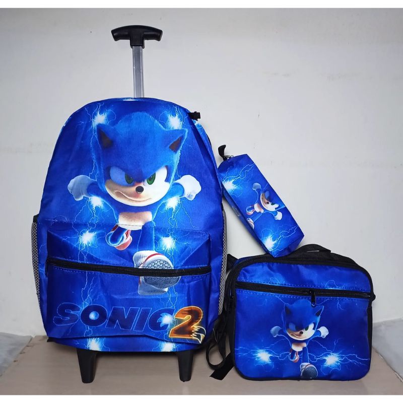 Kit Mochila Infantil Escolar Sonic Runners com Rodinhas - Chic Outlet -  Economize com estilo!