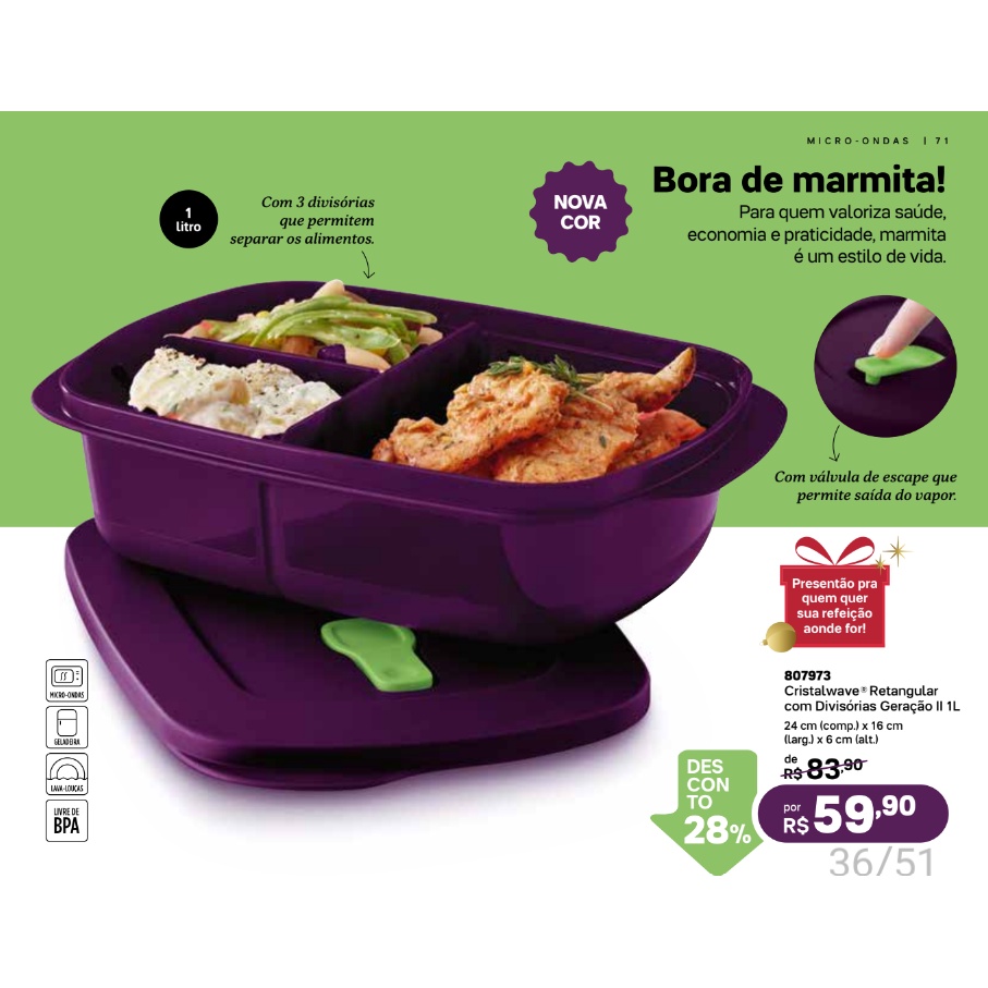Tupperware Cristalwave micro-ondas (marmita)