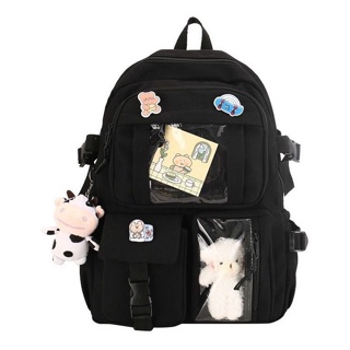 Mochila Feminina Escolar Passeio Coreano Grande Capacidade Com Chaveiro Impermeável Pronta Entrega