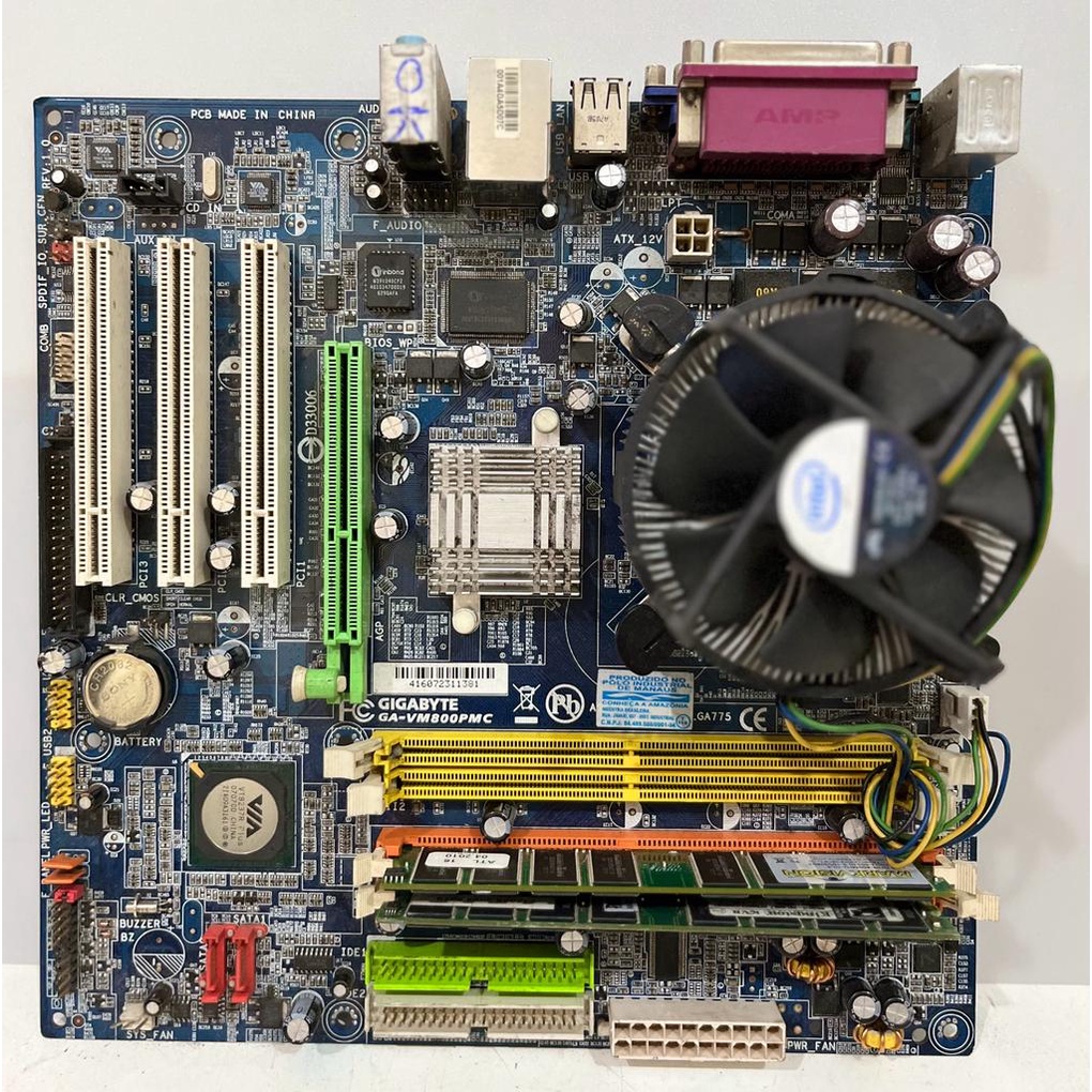 KIT PLACA MÃE GIGABYTE GA-VM800PMC SEM ESPELHO
