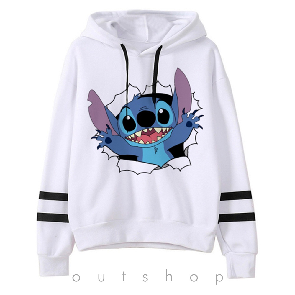 Moletom Casaco Blusao Canguru Lilo Stitch Desenho Feminino Capuz