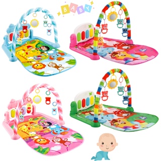 Tapete de Atividades Multifuncional nas cores Verde, Rosa ou Azul com Piano Musical – Color Baby