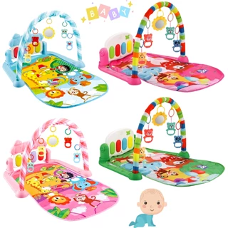 Tapete de Atividades Multifuncional nas cores Verde, Rosa ou Azul com Piano Musical – Color Baby