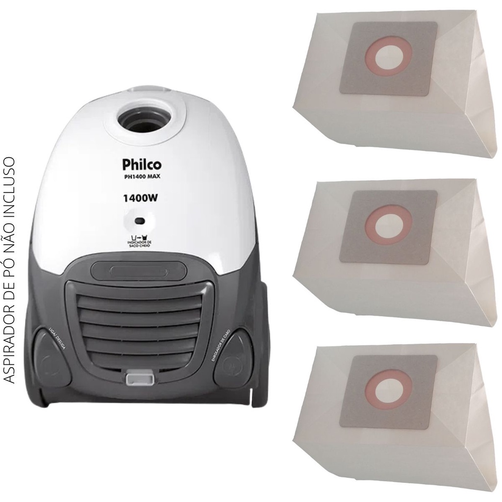Saco Coletor de Pó p/ Aspirador Philco PH1400 Max Refil Descartável ...