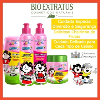 Kit Bio Extratus Kids Infantil Cabelos Cacheados com Shampoo, Condicionador, Máscara e Finalizador