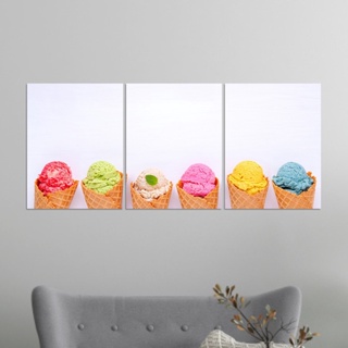 Kit 3 quadros placas decorativas sorvete ice cream - 10s