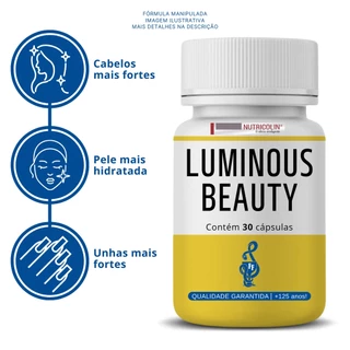 Luminous Beauty 30 CPS - Vitamina para cabelo, pele e unha - ( Colágeno Queratina Elastina Biotina Hair Antiqueda Nutricolin )