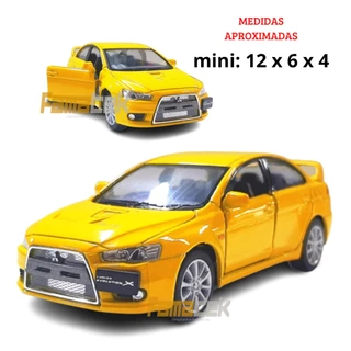 Miniatura de Ferro 2008 Mitsubishi Lancer Evo X Amarelo Escala 1/36