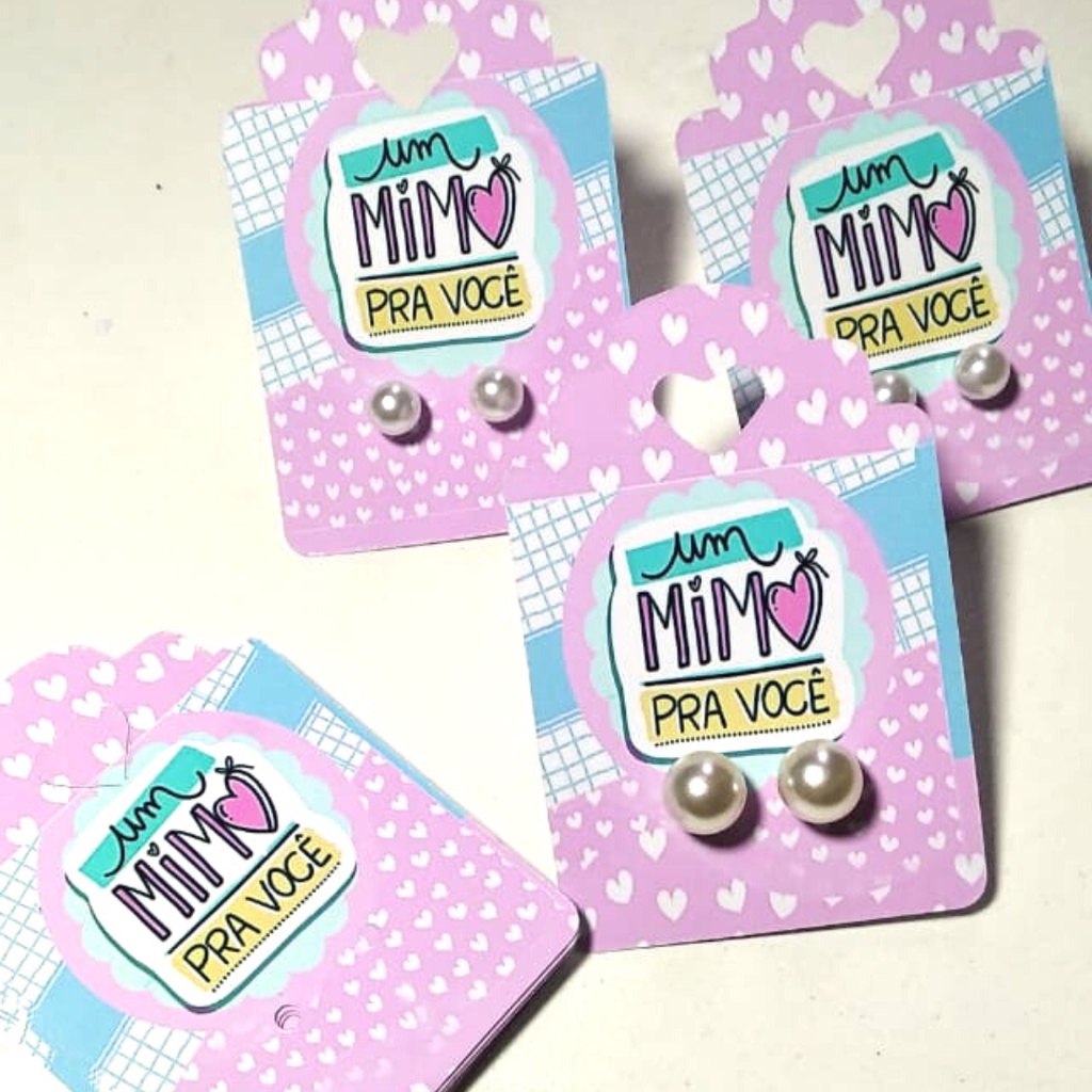 kit 100 pares brinco + tag mimo cliente Lembrancinha/ casamento/aniversário