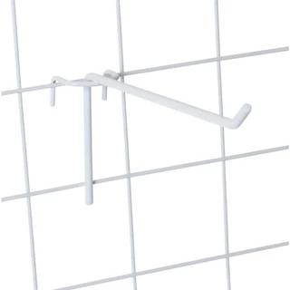 25 Ganchos Expositor Para Tela Aramada 15 Cm Branco