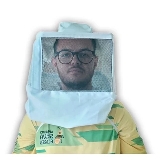 Máscara Apicultura Brim Branco Com Chapéu Courvim