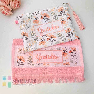 kit necessaire + toalhinha de mão