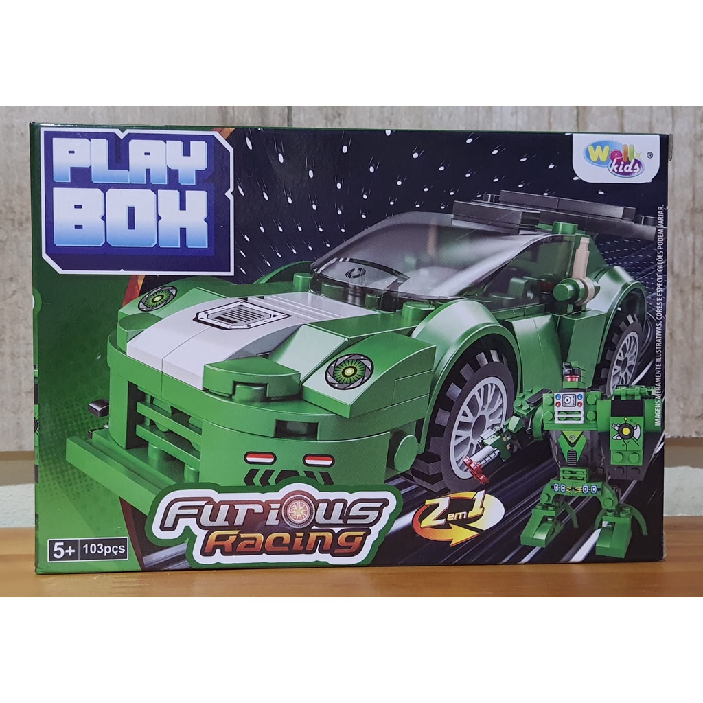 Blocos De Montar Play Box Furious Racing 2 Em 1 Sortidos Tleg
