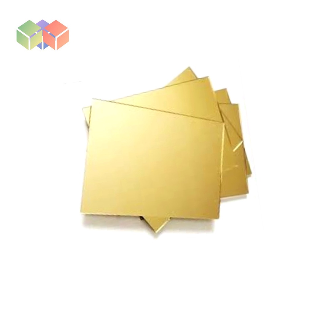 Placa de Acrílico espelhada dourada 60cm x 40cm x 2mm