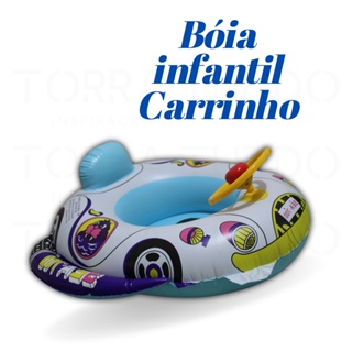 Boia Bote Infantil Inflável Carro Com Volante Buzina Piscina