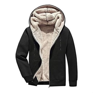 Blusa De Frio jaqueta Moletom Com Capuz De Pelúcia Grossa Masculina roupa térmica confortavel camisa longa jaqueta neve frio canguru ziper