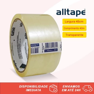 Fita Adesiva Transparente Durex Larga Para Empacotamento 40 metros Alltape
