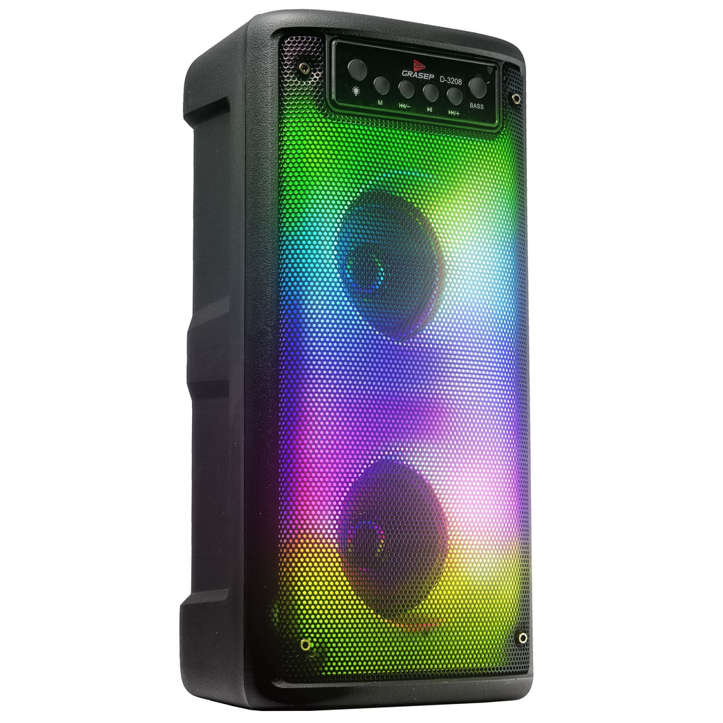 Caixa De Som Super Alta Alto Falante LED RGB Bluetooth USB P2 SD P10 Fm MP3