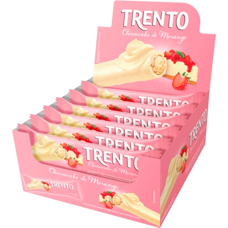 Trento Avelã Chocolate Branco Dark Creme Mousse de Maracujá Cheesecake de  Morango Torta de Limão duo 512g (16un x 32g)