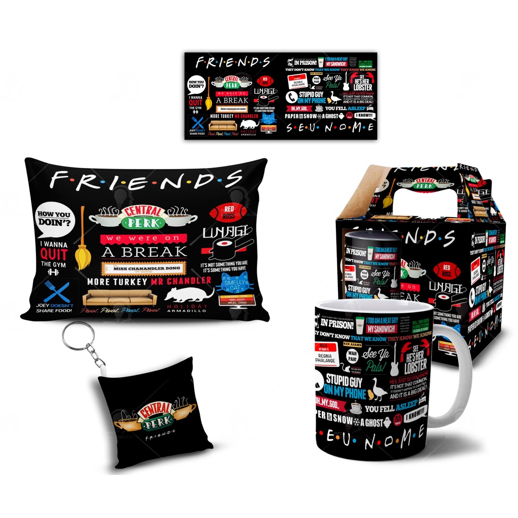 Caneca + Kit Personalizado Série Friends com Nome