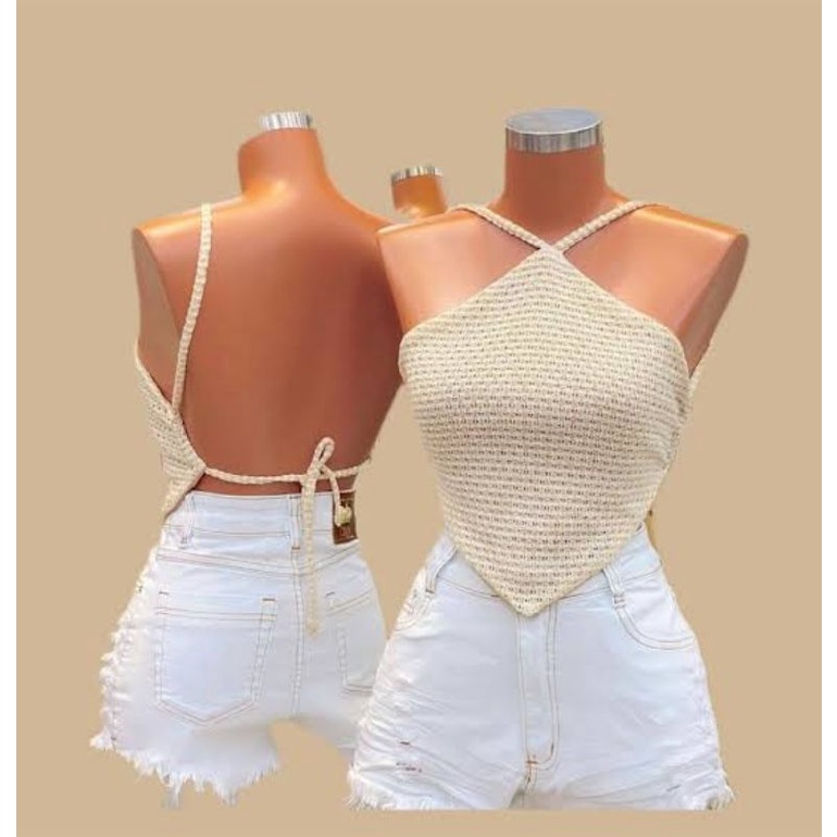 Blusa Cropped Frente Única Crochê|Crochet|Top Liso| Tendência 2024 ...