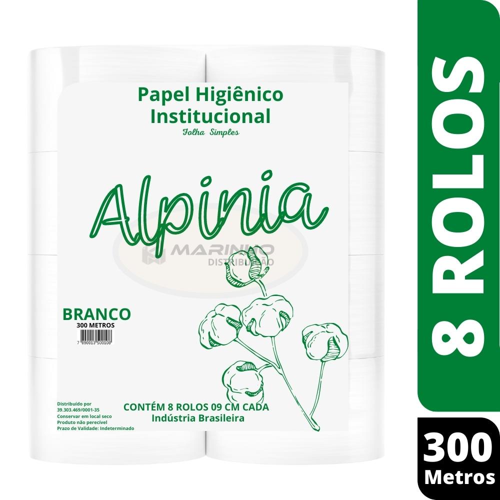 Papel Higiênico Institucional Rolão 8 Rolos Branco 300 Metros