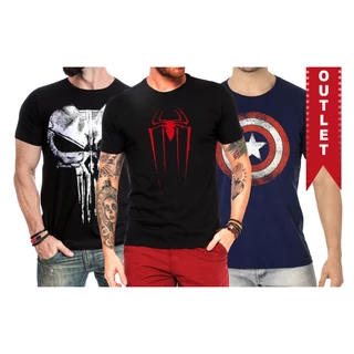 Kit Com 5 camisetas de outlet com pequenos defeitos 100% algodão estampa variadas