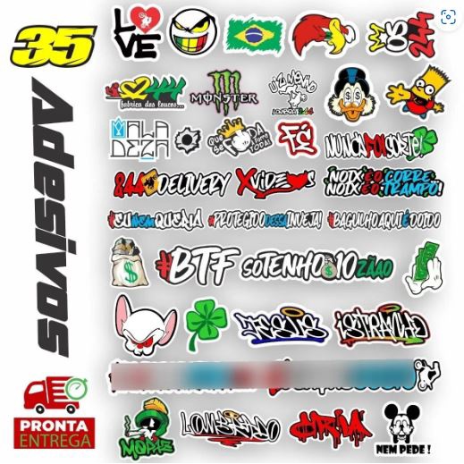 Kit 5 Adesivos Moto Honda Loko É Poko Motoboy Grau Frase Cg