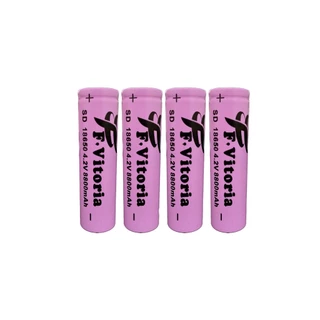 Kit 4 Baterias FVitoria 18650 8800mAh 3.7 / 4.2v para Vpe - Lanterna - Lâmpada - Microfone