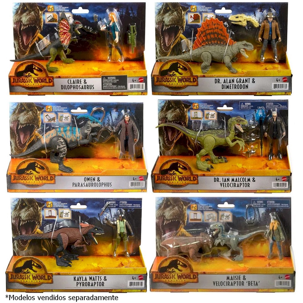 Boneco e Dinossauro Articulado Jurassic World - Mattel | Shopee Brasil