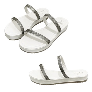 Sandália Birken Papete Feminina Tendência Rasteira Blogueira Flatform Rasteirinha com Tiras de Brilho 2023 Ref. 30/72