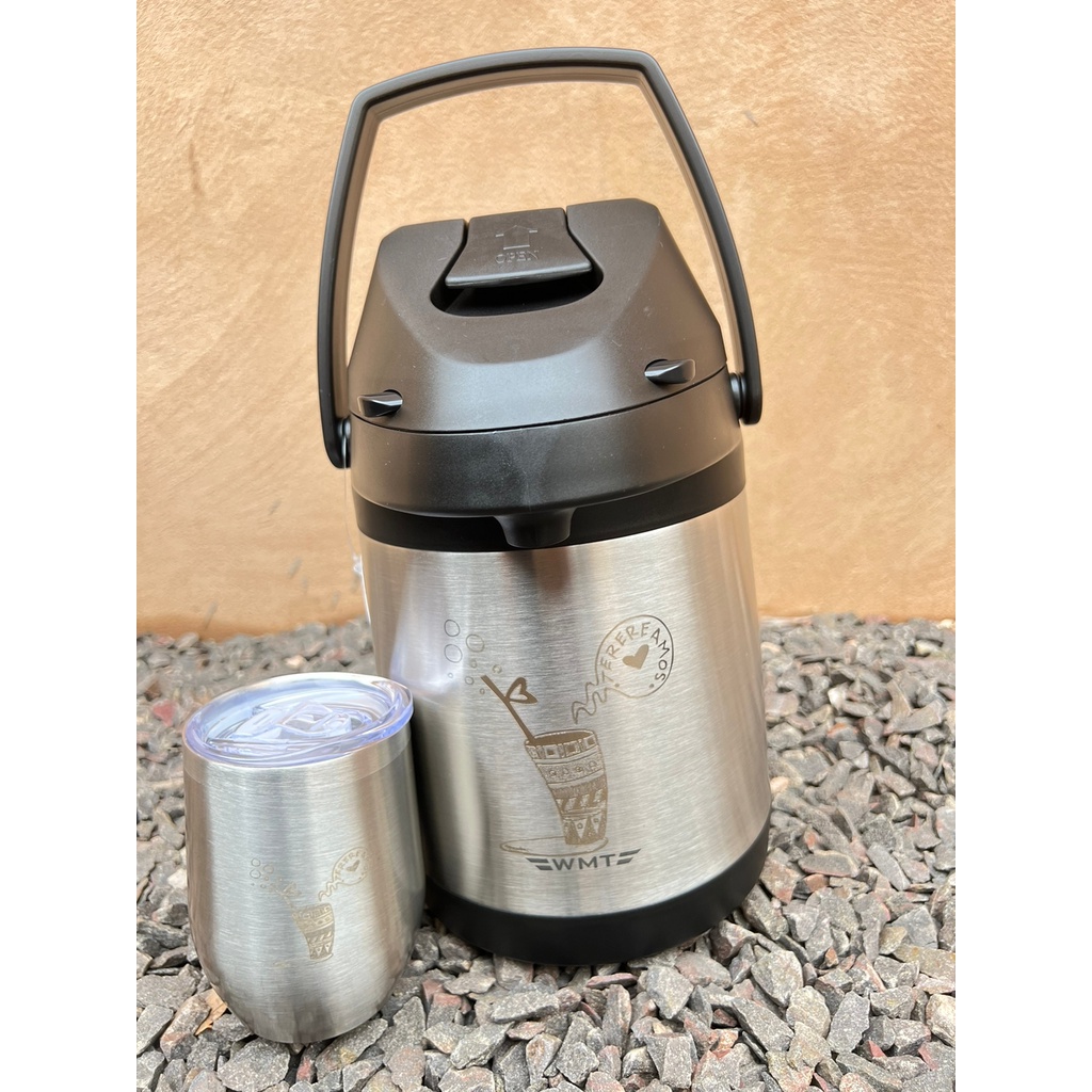 Kit INOX Terere Garrafa 2,5 litros + Cuia 350ml PERSONALIZADAS | Shopee ...
