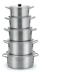 Caçarolas Arroz Feijoada Linha Hotel Kit 5 Panelas Aluminio