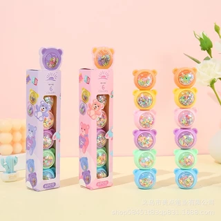 Caneta Marca Texto ursino com lantejoula Mini Fofinho Kit C/5