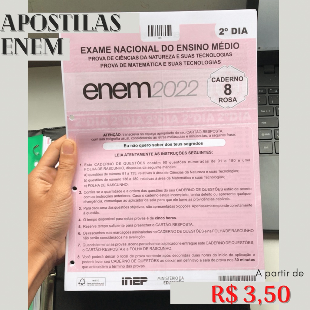 APOSTILA ENEM Todos Os Anos (leia A Descrição) | Shopee Brasil